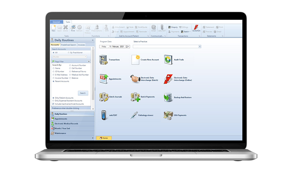 Solumed features screenshot Solumed Medical Practice Management software