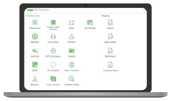 Screenshot Sage 200 Evolution Screenshot