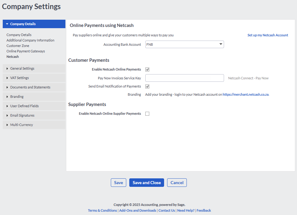 1 Netcash Setup 1 Netcash Setup